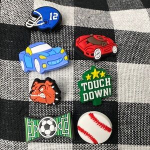 Lot of Sports Themed Croc Charms Jibbitz baseball football soccer nascar bulldog